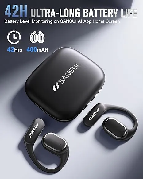 SANSUI AI Translation Earbuds Real Time,6-in-1 Bluetooth 6.0 Language Translator Earbuds,Audifonos Traductores Inglés Español,Translate Ear Buds with 42H Playtime for Travel,Business and Learning